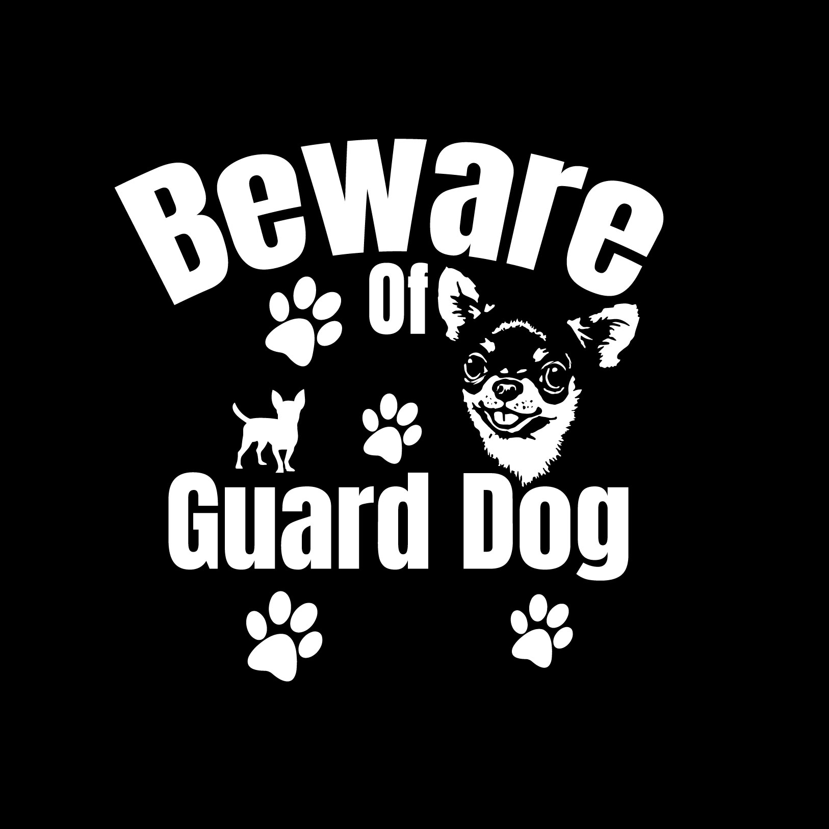 Beware of Guard Dog Decal/Sticker (White)